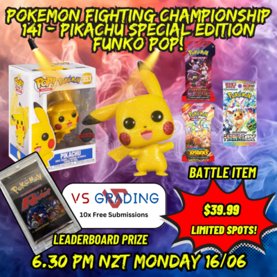 STREAM - LIVE POKEMON FIGHTING CHAMPIONSHIP 141 - Pikachu Special Edition Funko Pop!